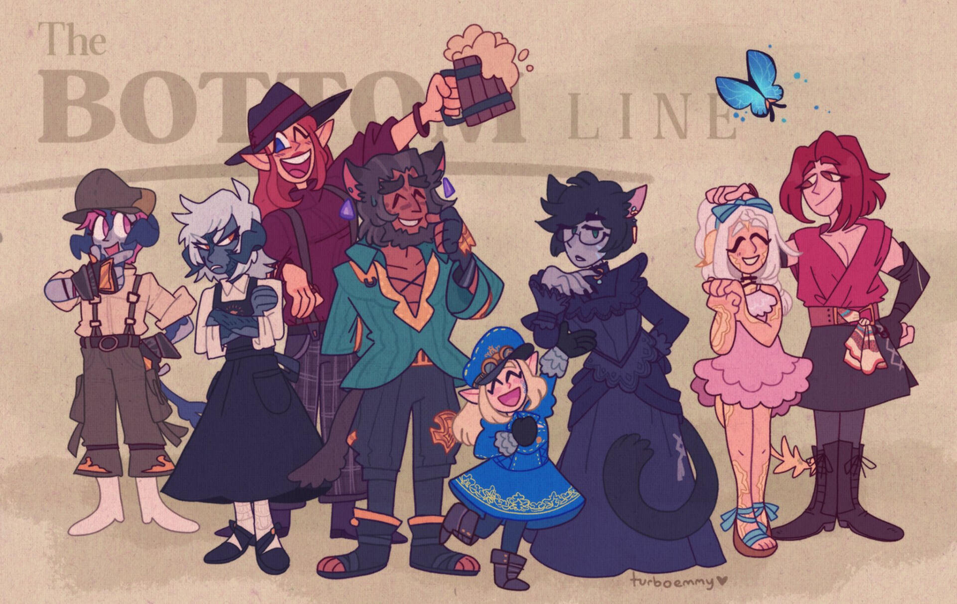 Image of the eight Bottom Line staff by Twitter user @turboemmy.